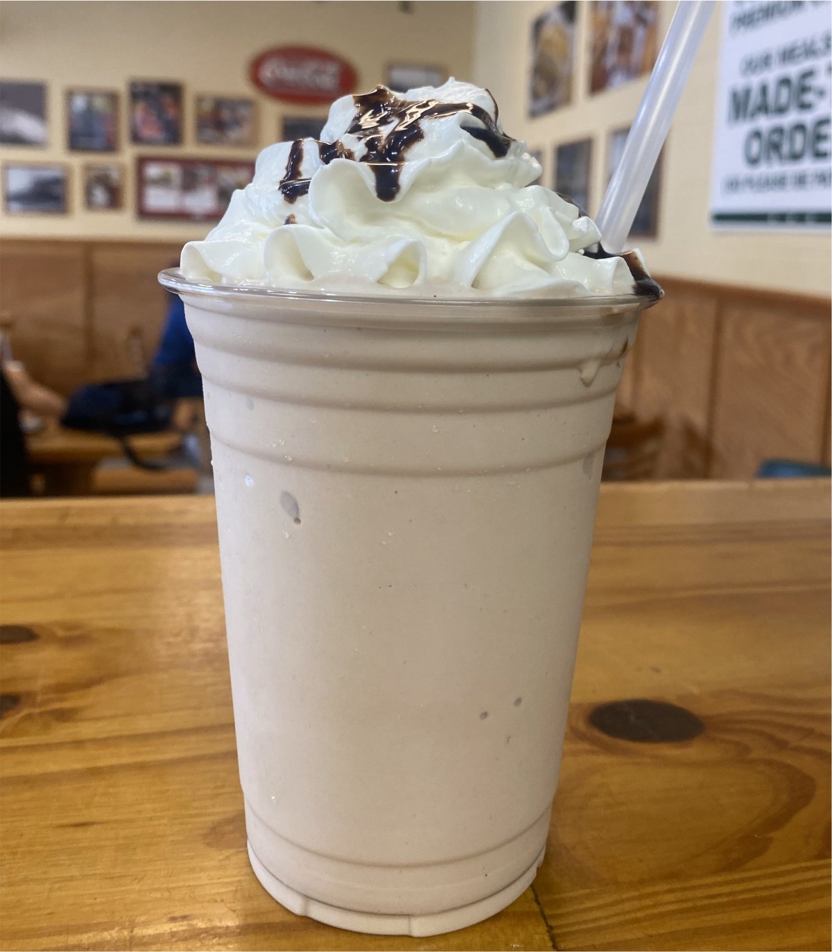 Classic Milk Shake topped with whipped cream photo